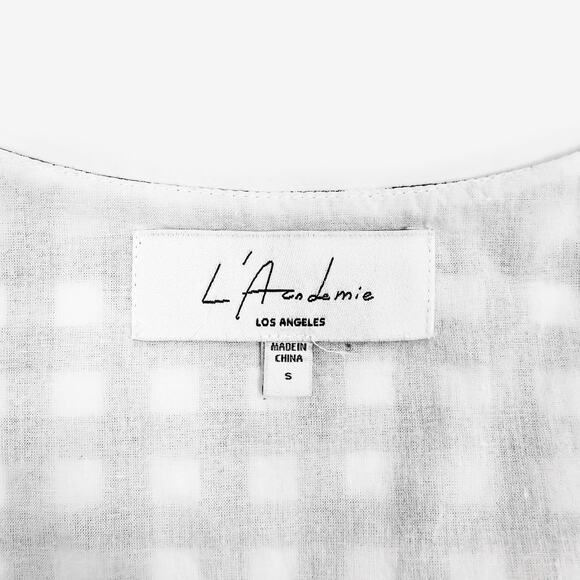 L’Academie The Martin Dress Small Blue Gingham Wrap Mini Girlcore Picnic Summer - Picture 8 of 10